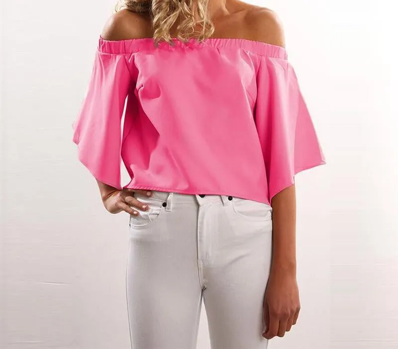 Simplee Apparel style backless cool blouse shirt off shoulder office Women tops black OL casual female