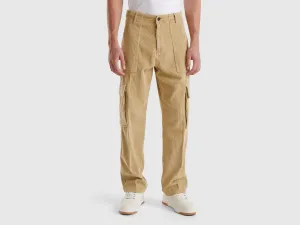 Solid Relaxed Fit Cargo Pant