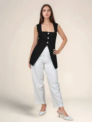 Solid Square Neck Top