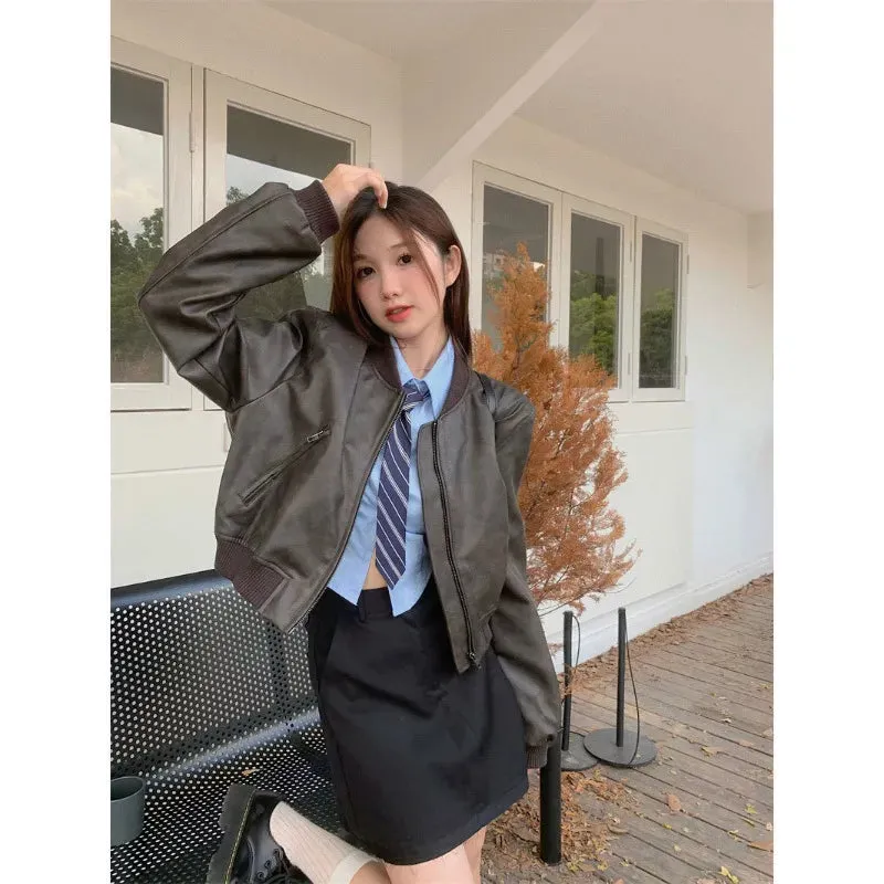 Stella Bonnie Brown Cropped Bomber Jacket