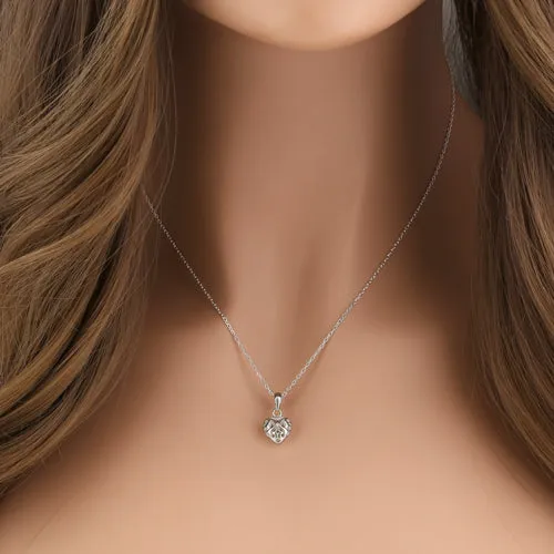 Sterling Silver Curly Heart Necklace