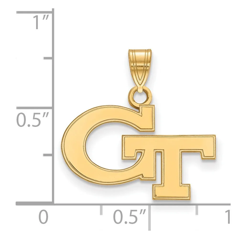Sterling Silver Gold-plated Georgia Institute of Technology G-T Small Pendant