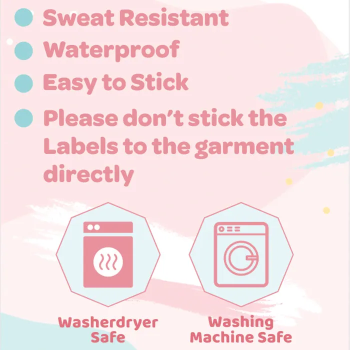 Stickon Labels For Clothes Set of 100 | Yellow Stripe - Round