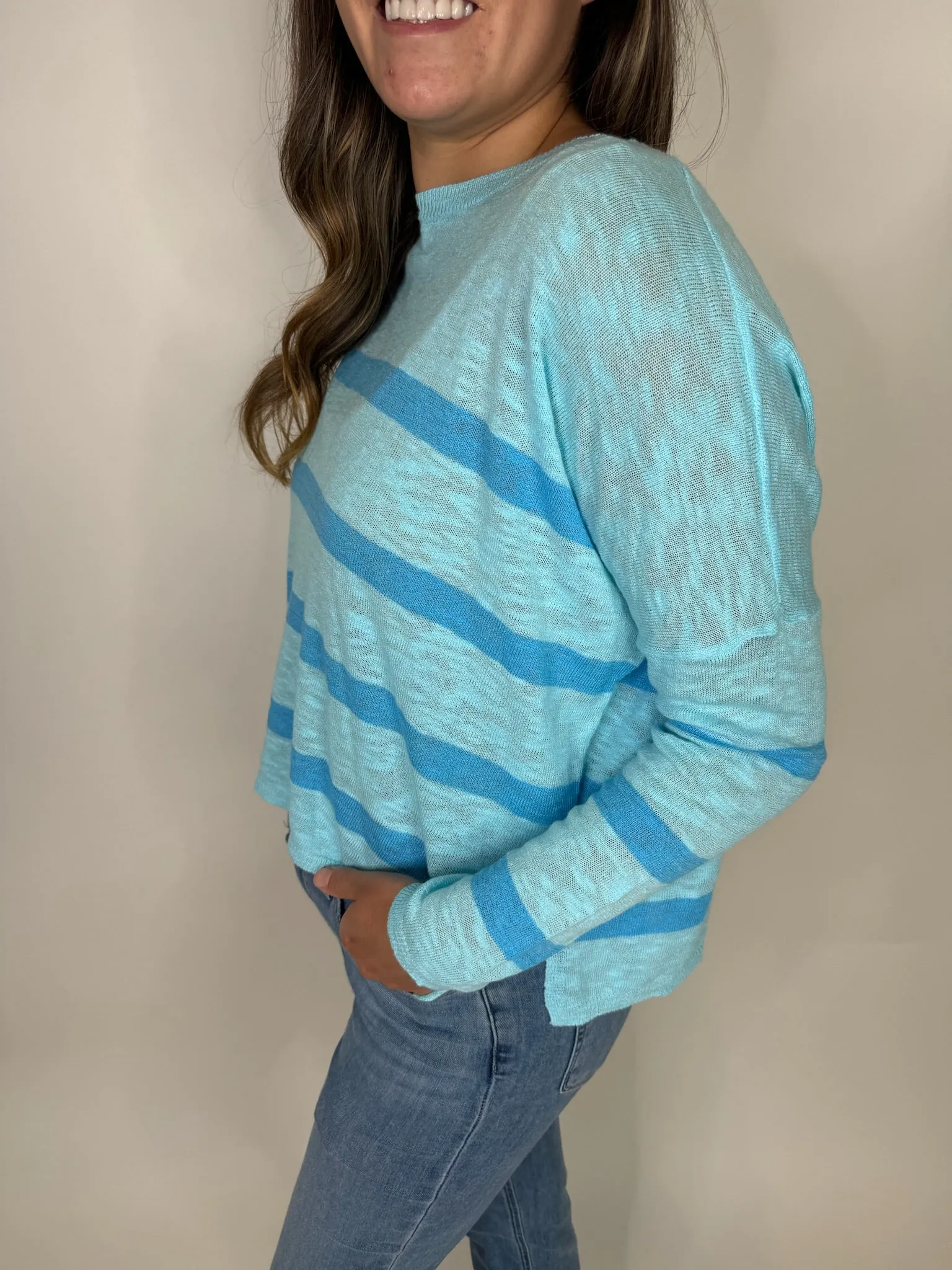 Stitch Drop Ketch Sweater Blue Lagoon