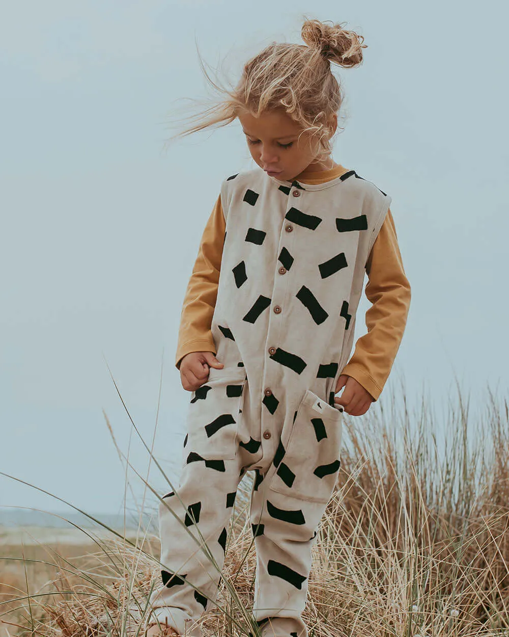 Stone Confetti Print Velour Jumpsuit