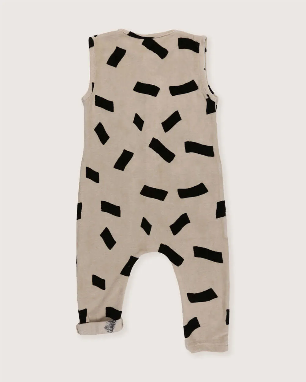 Stone Confetti Print Velour Jumpsuit