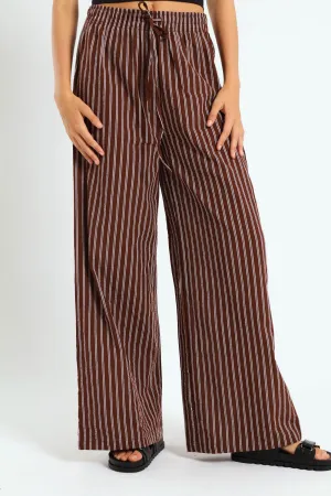 Stripe Relaxed Pants - Chocolate
