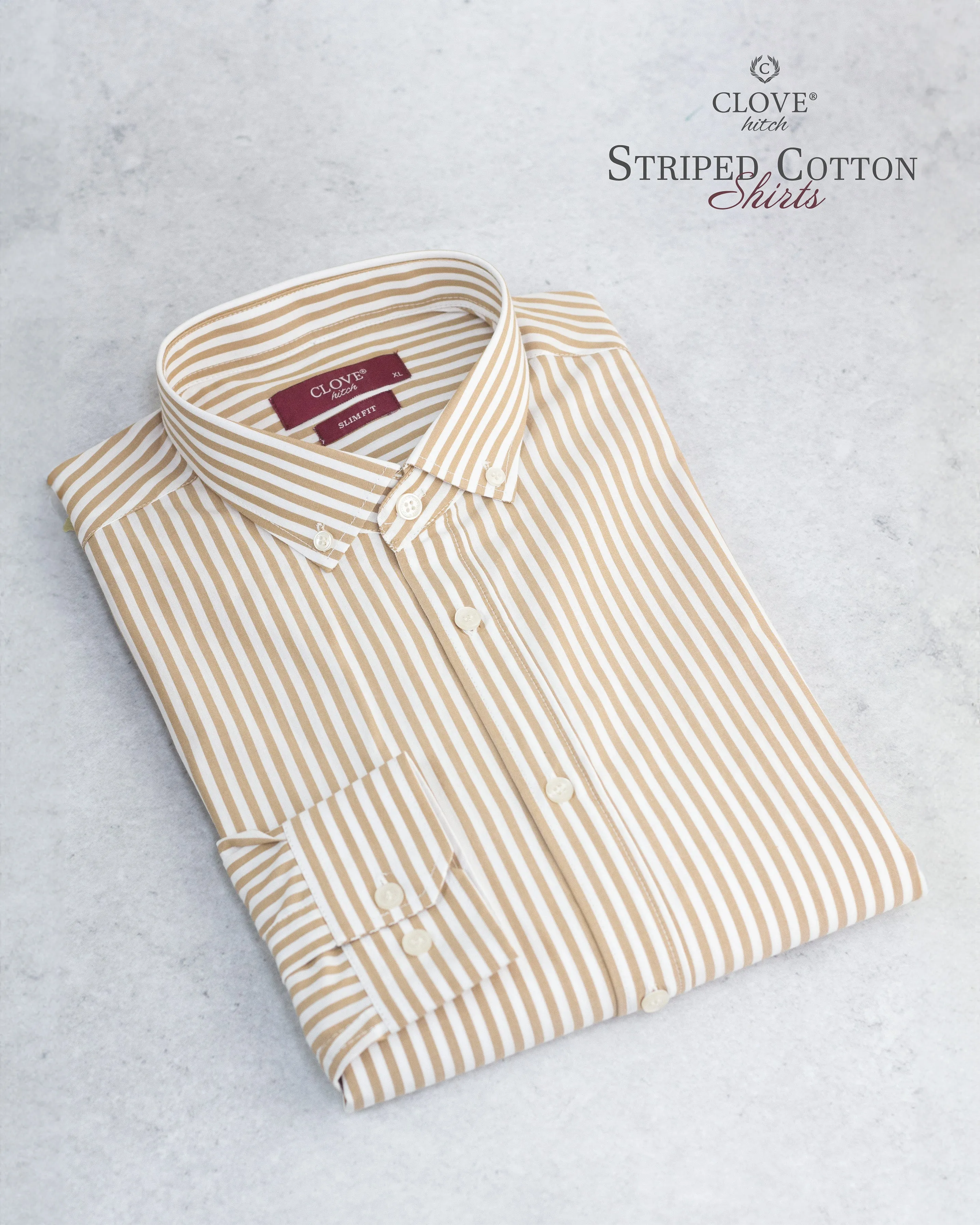 Striped Basic Shirt - Beige
