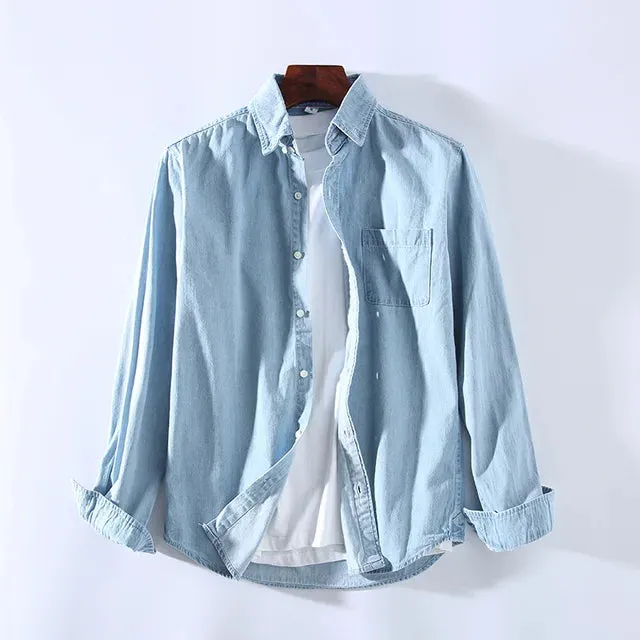 Stylish Men's Denim Polo Shirt for Any Casual Setting