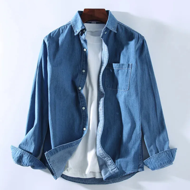 Stylish Men's Denim Polo Shirt for Any Casual Setting