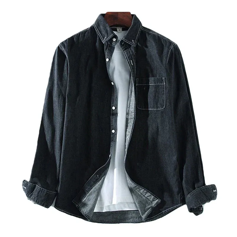 Stylish Men's Denim Polo Shirt for Any Casual Setting