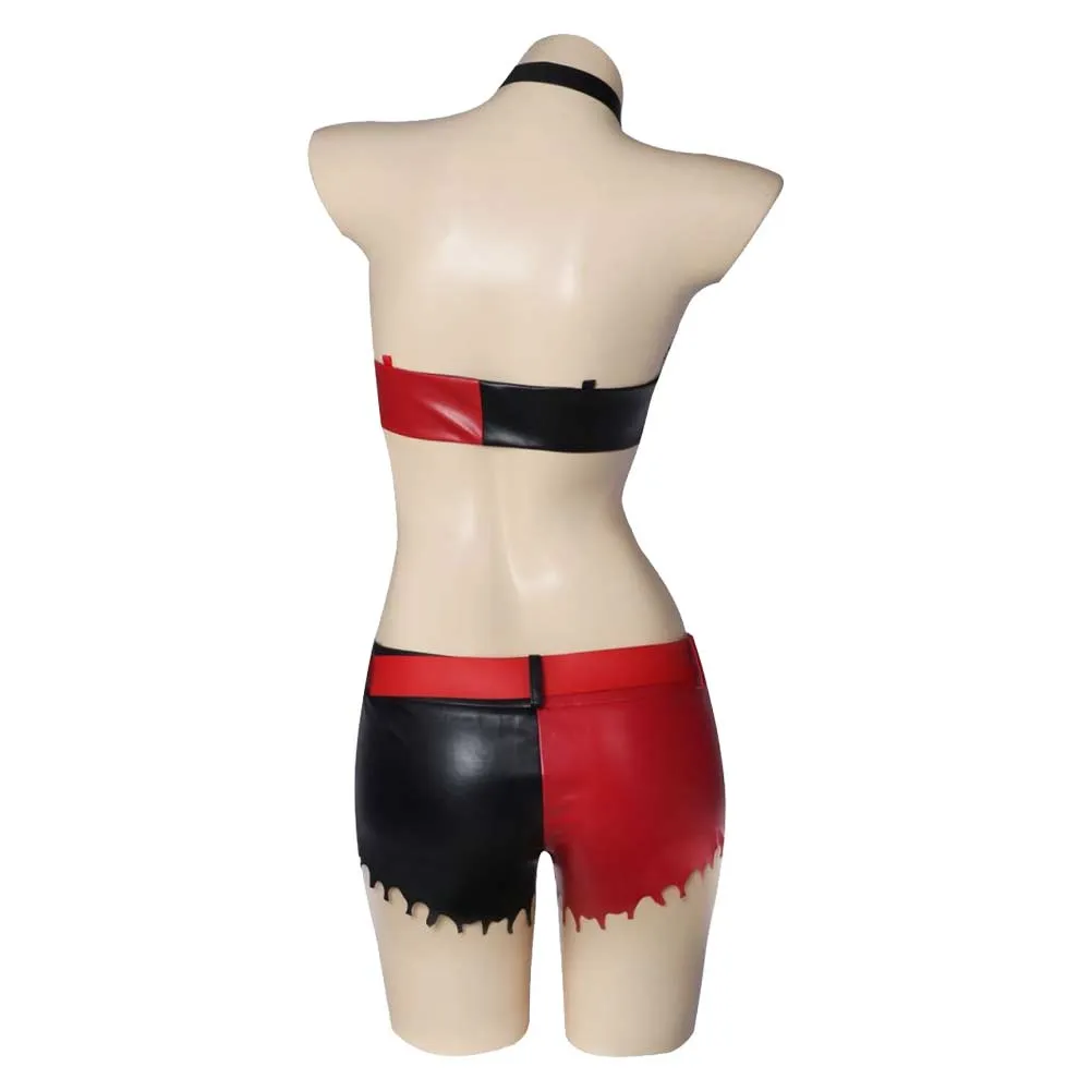 Suicide Squad Isekai 2024 TV Harley Quinn Red Black Patchwork Set Cosplay Costume Outfits