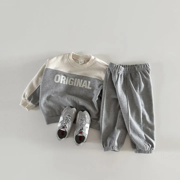 Suit Children Stitching Contrast Color Personality Letter Boy Girls' Two-piece Dress