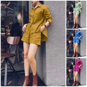 Summertime Retreat Button Front Pocket Two-Piece Set