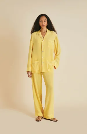 Sunny Side Up | Yellow Satin Loungewear Set