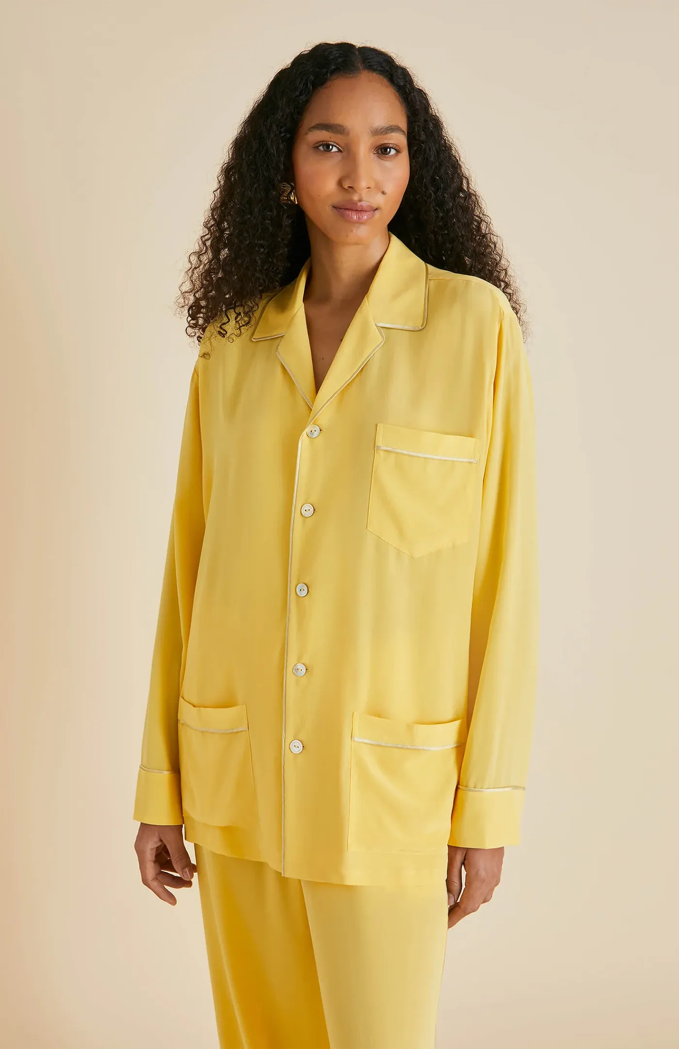 Sunny Side Up | Yellow Satin Loungewear Set
