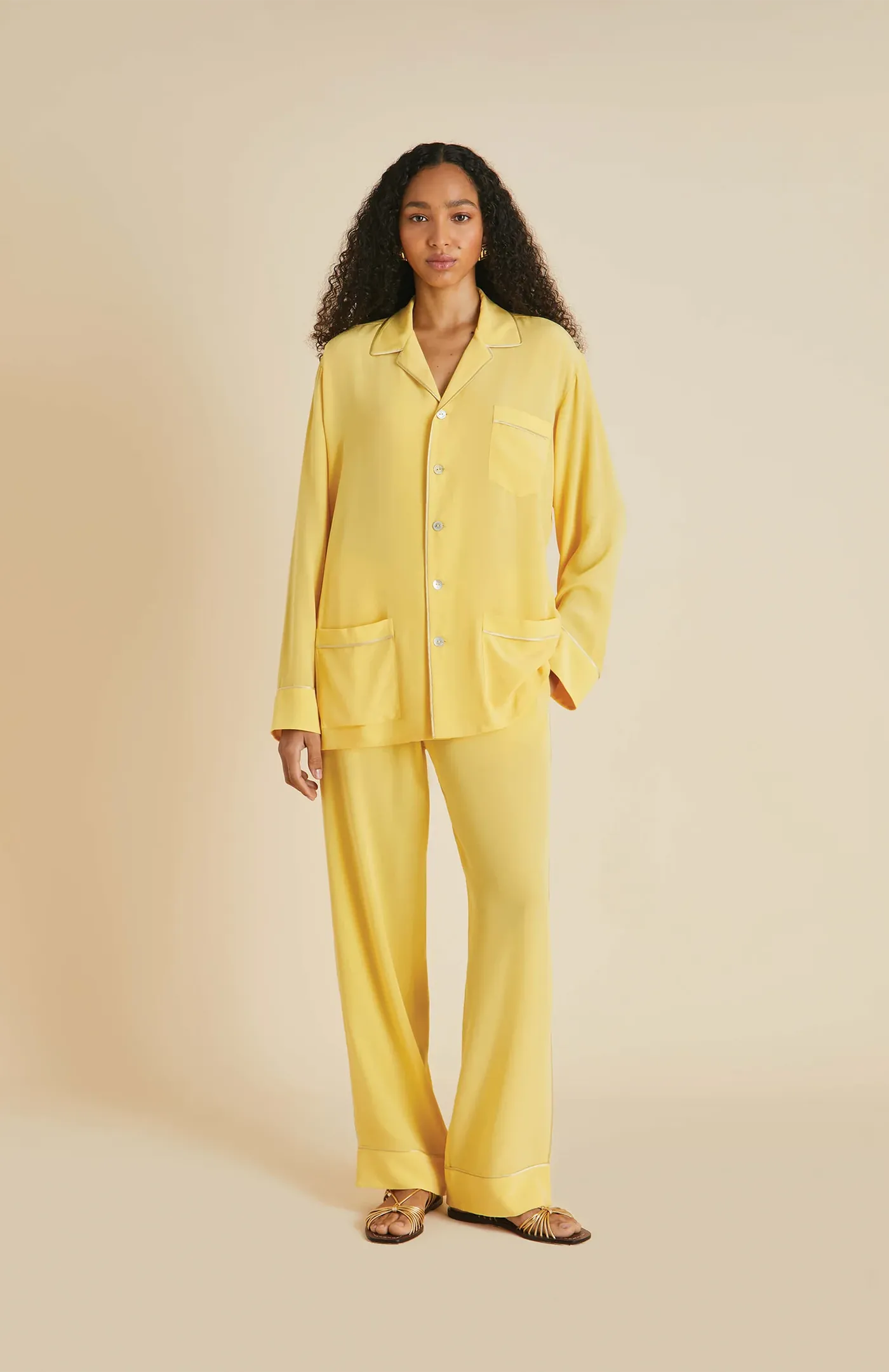 Sunny Side Up | Yellow Satin Loungewear Set