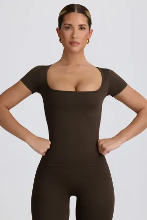 Super Sculpt Seamless T-Shirt in Brown