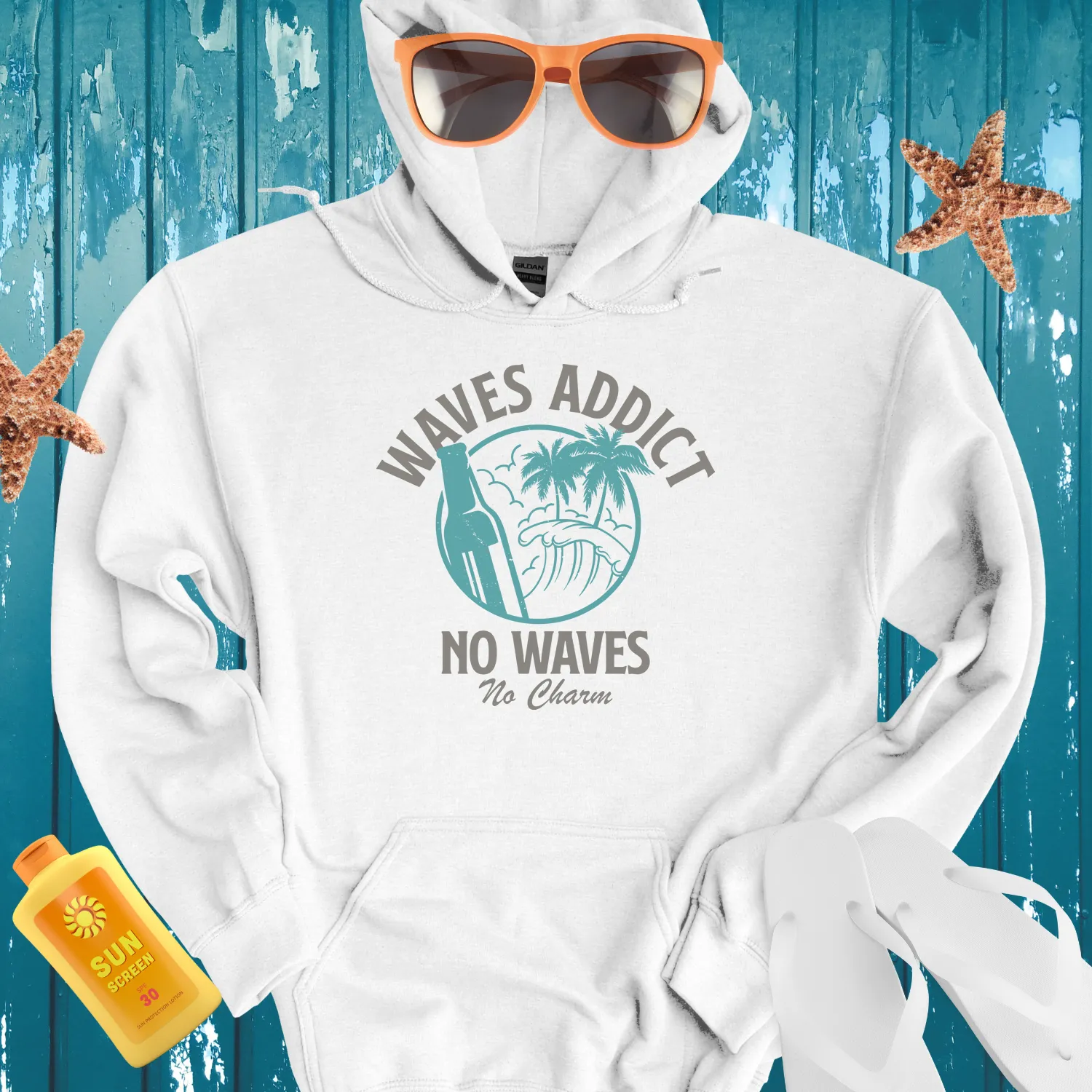 Surf Culture Hoodie Vintage Wave Design Beach Vibe