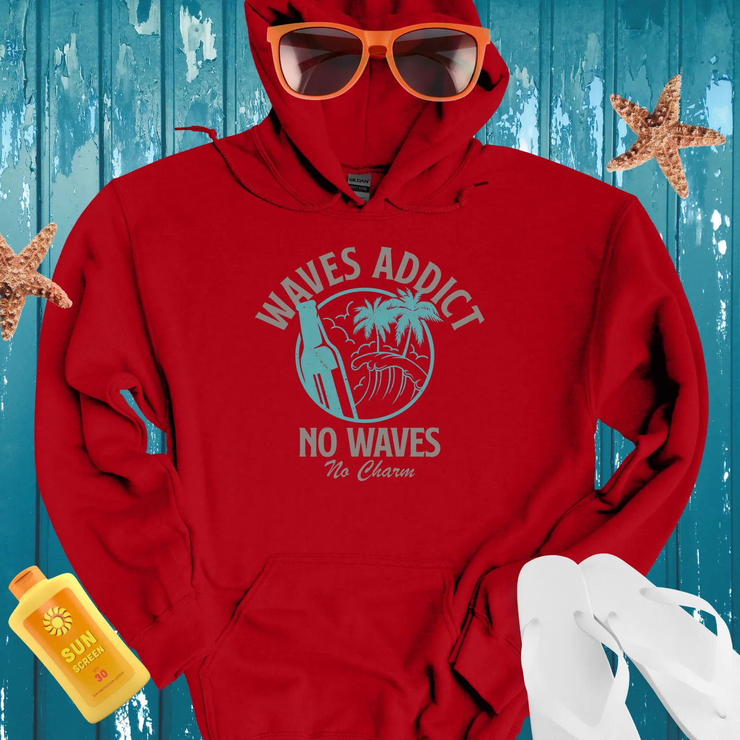 Surf Culture Hoodie Vintage Wave Design Beach Vibe