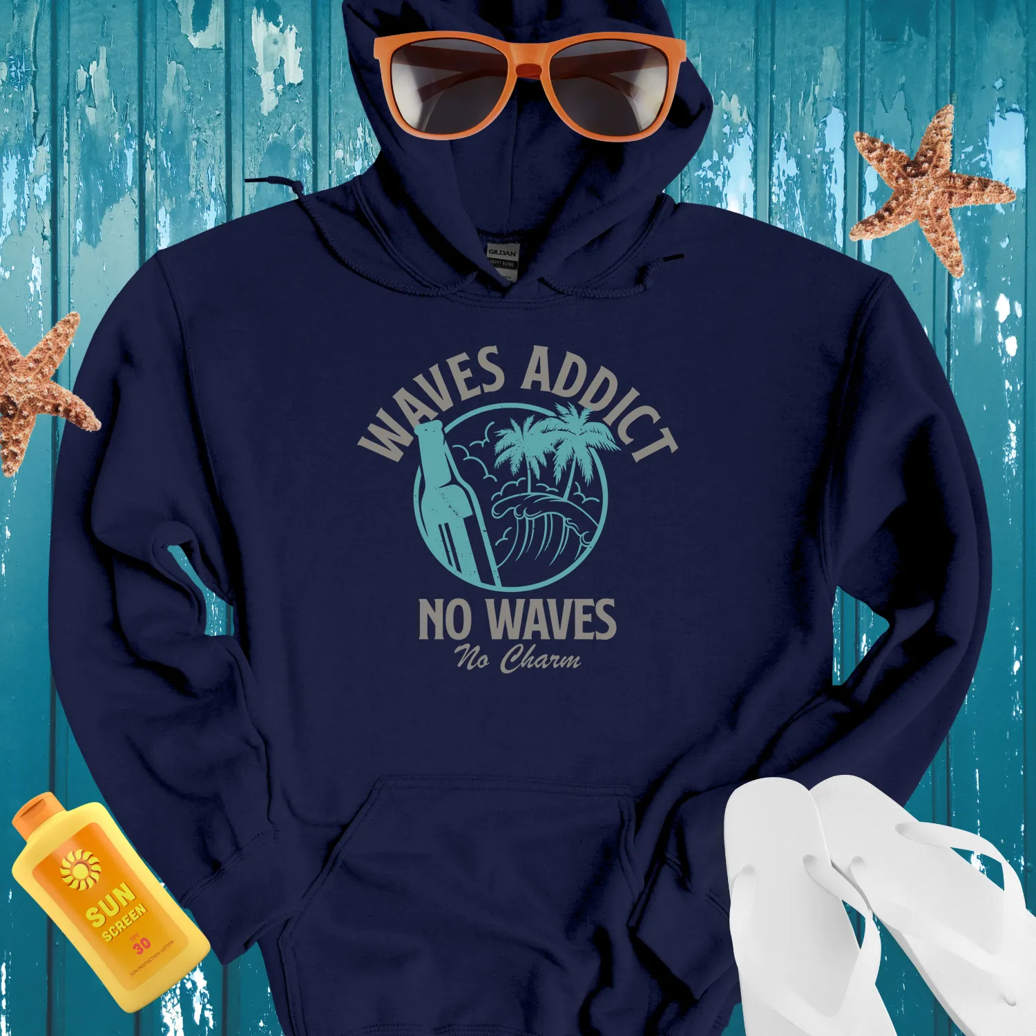 Surf Culture Hoodie Vintage Wave Design Beach Vibe