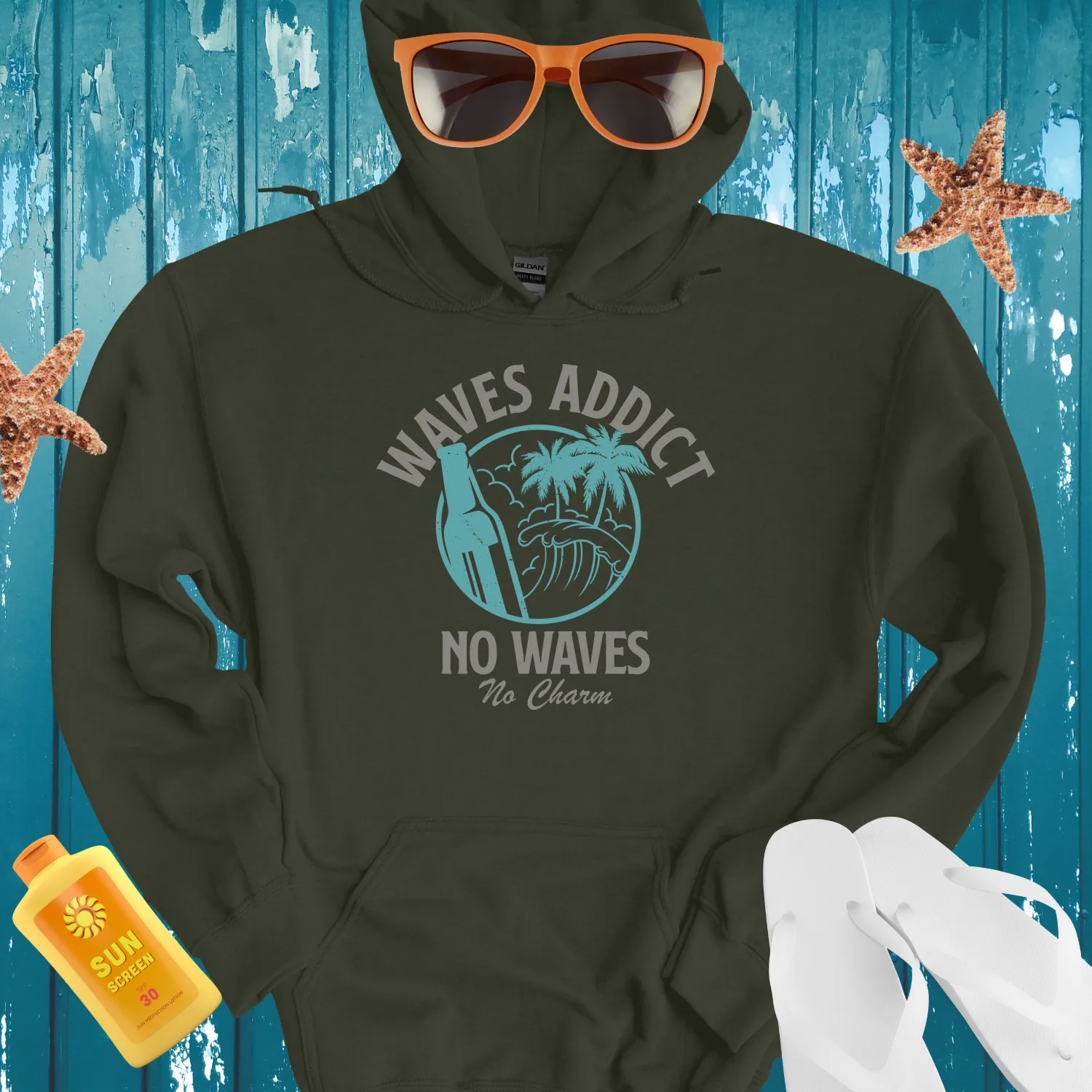Surf Culture Hoodie Vintage Wave Design Beach Vibe