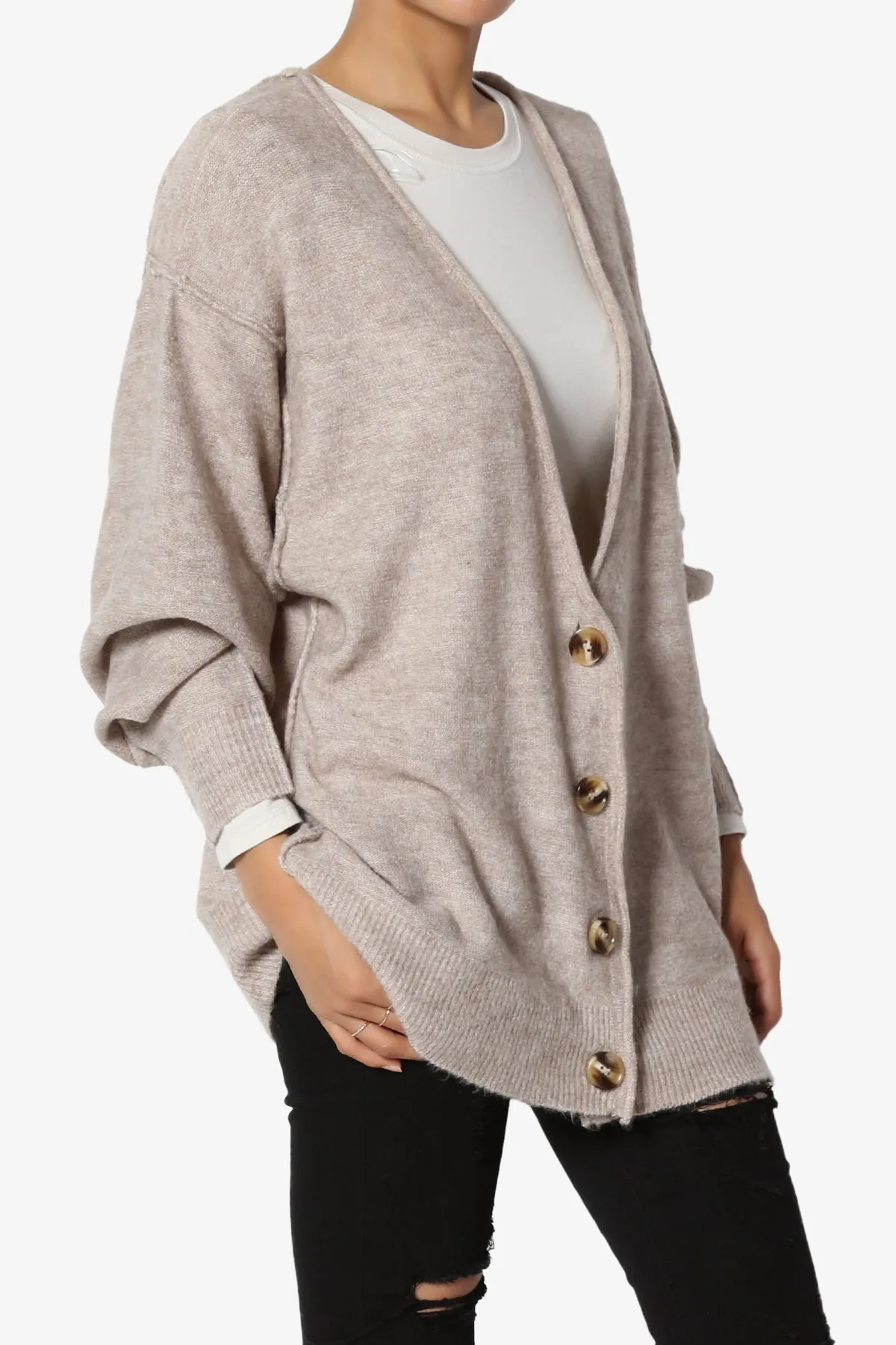 Taryn Loose Melange Knit Cardigan