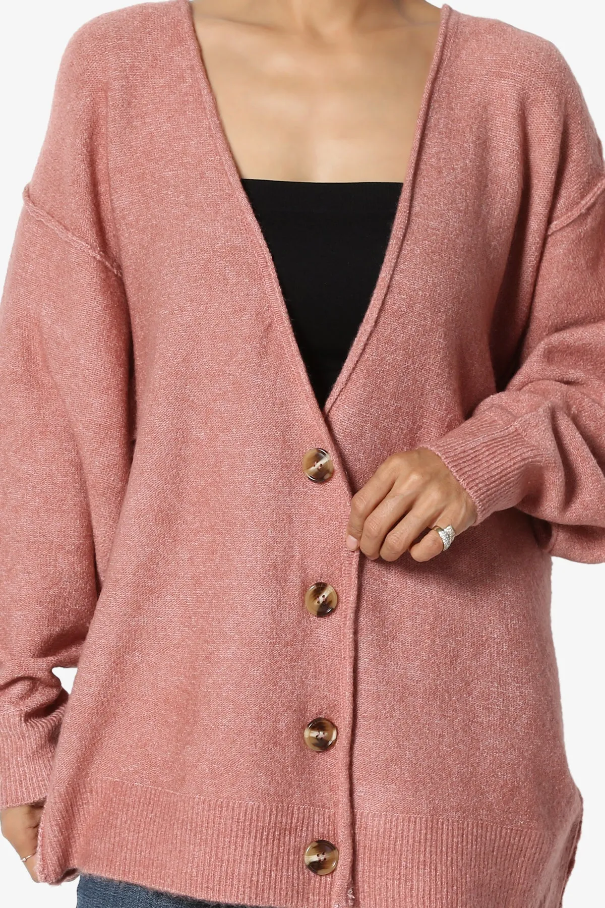Taryn Loose Melange Knit Cardigan