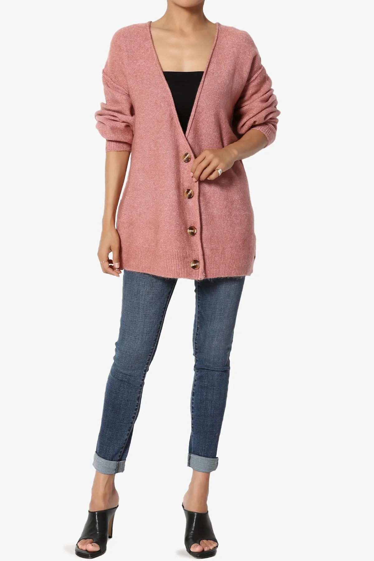 Taryn Loose Melange Knit Cardigan