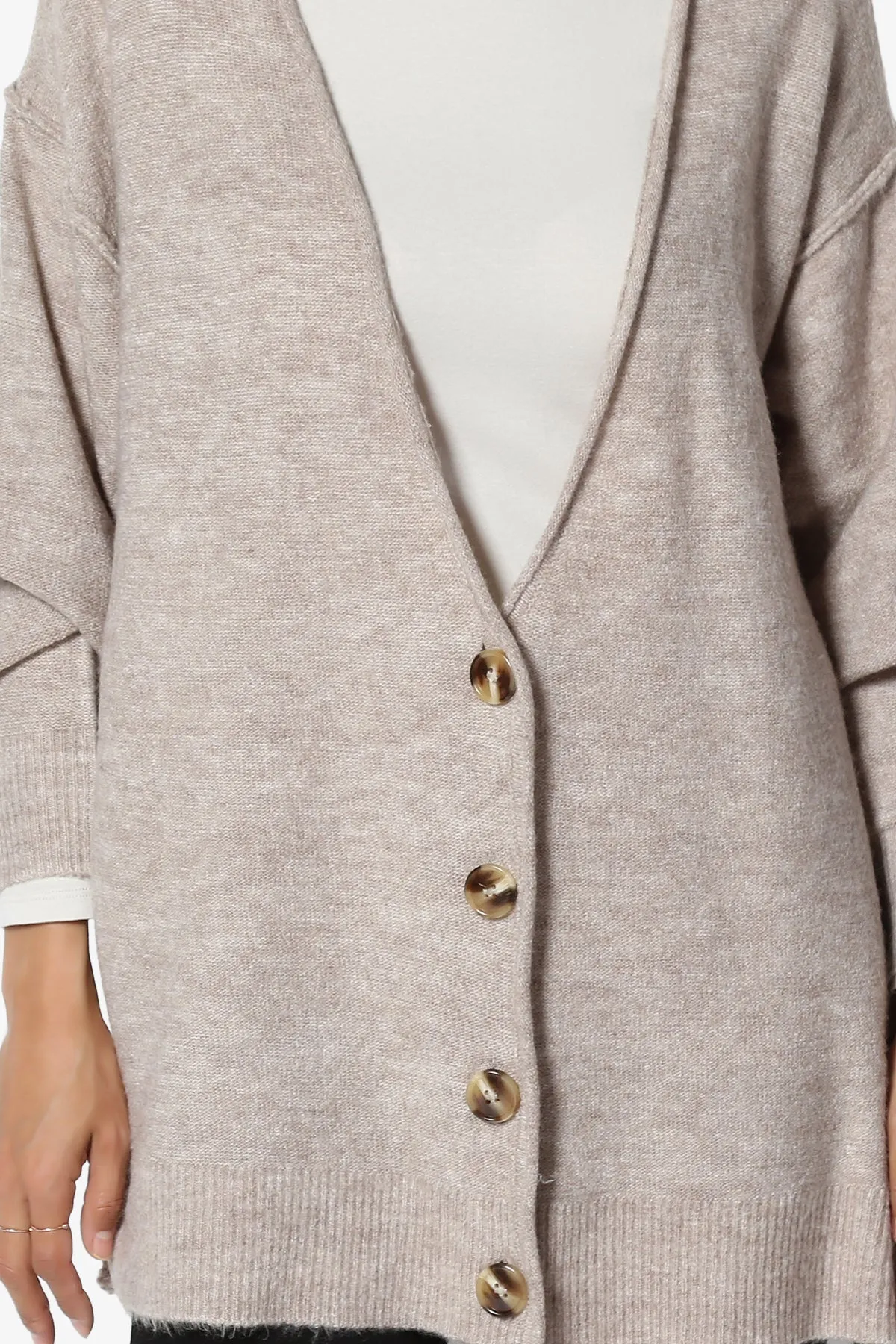 Taryn Loose Melange Knit Cardigan