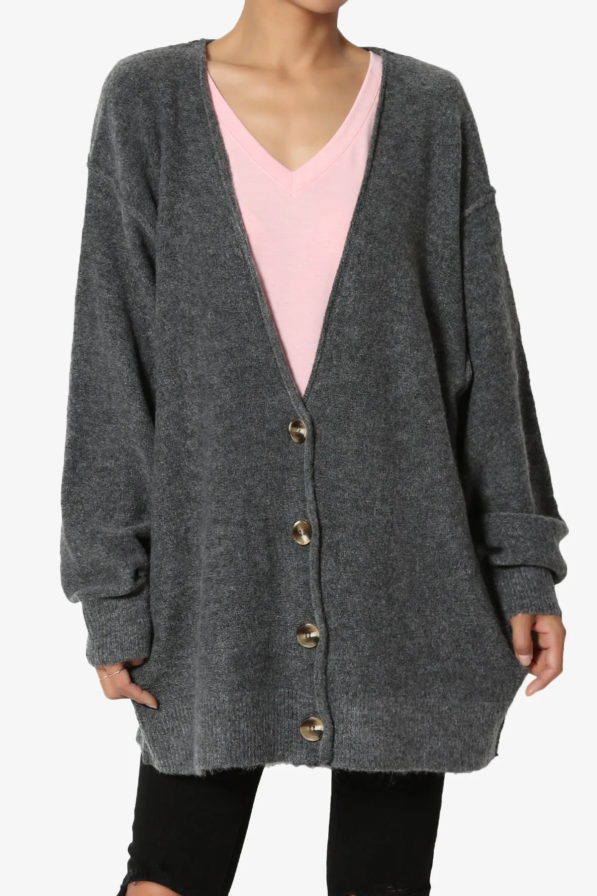 Taryn Loose Melange Knit Cardigan