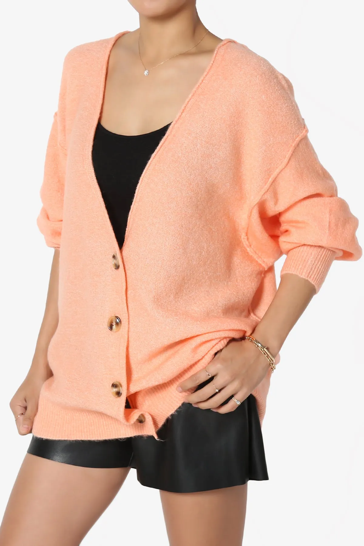 Taryn Loose Melange Knit Cardigan