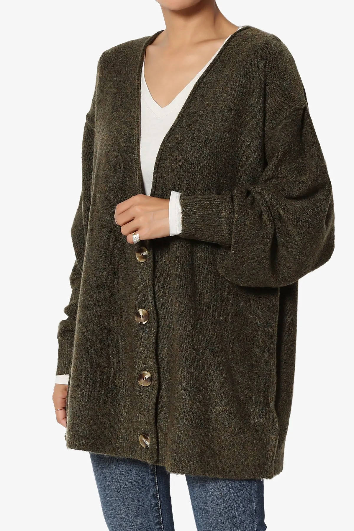 Taryn Loose Melange Knit Cardigan