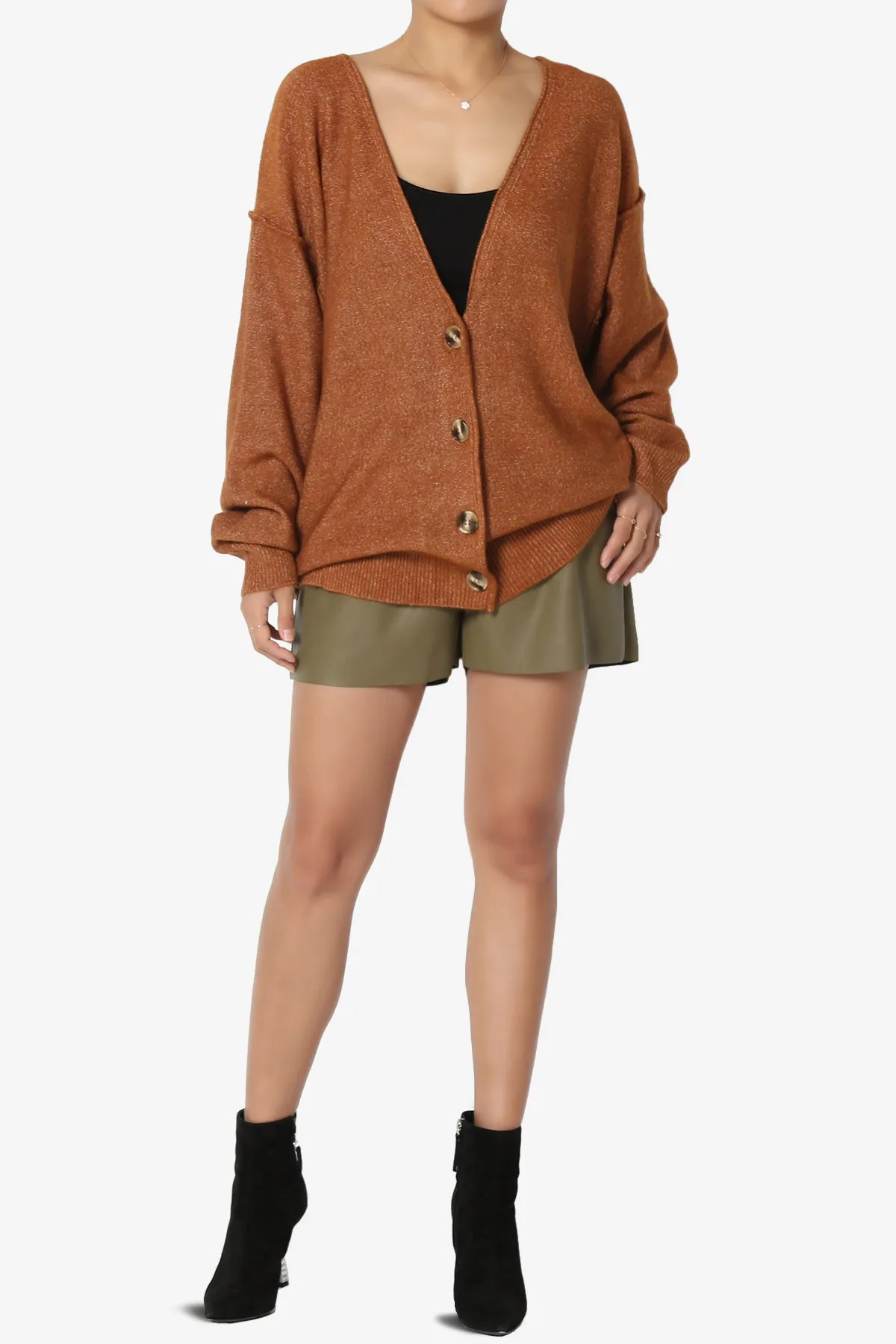 Taryn Loose Melange Knit Cardigan