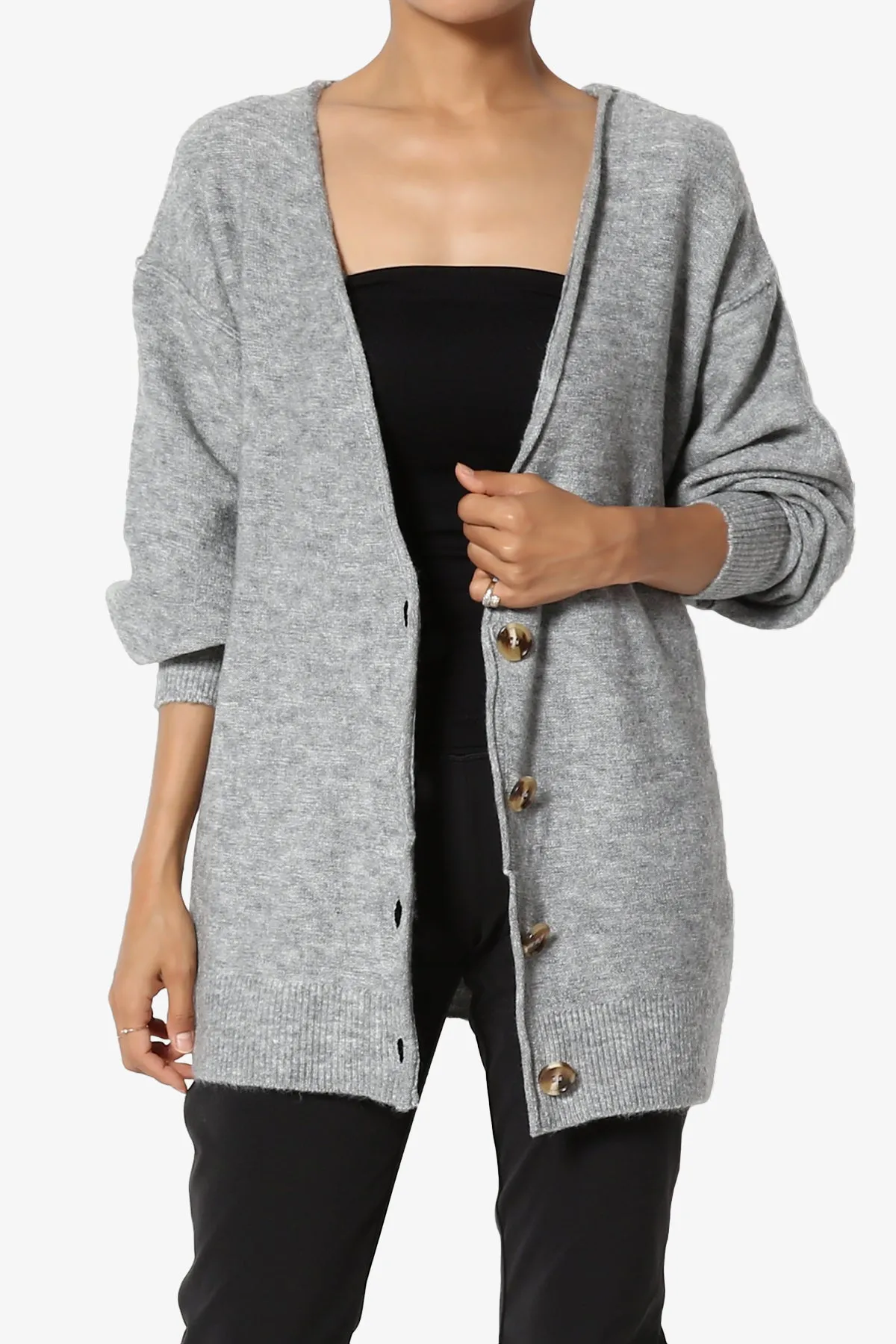 Taryn Loose Melange Knit Cardigan