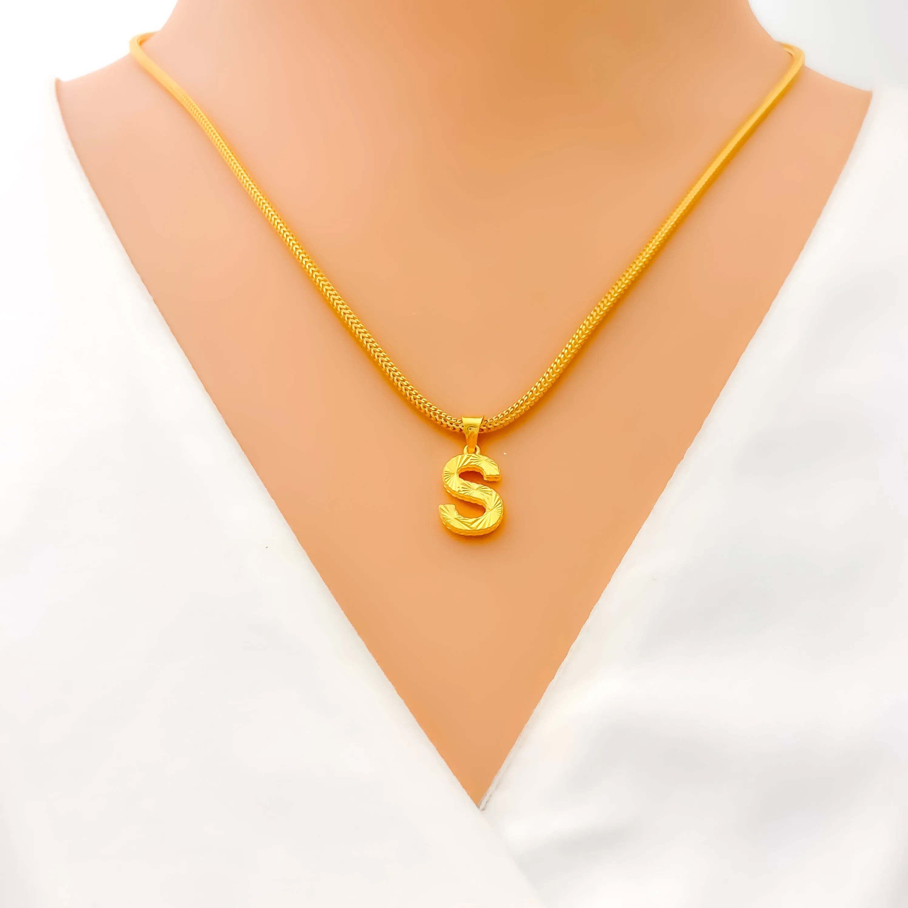 Tasteful Adorned 22k Gold Letter Pendant