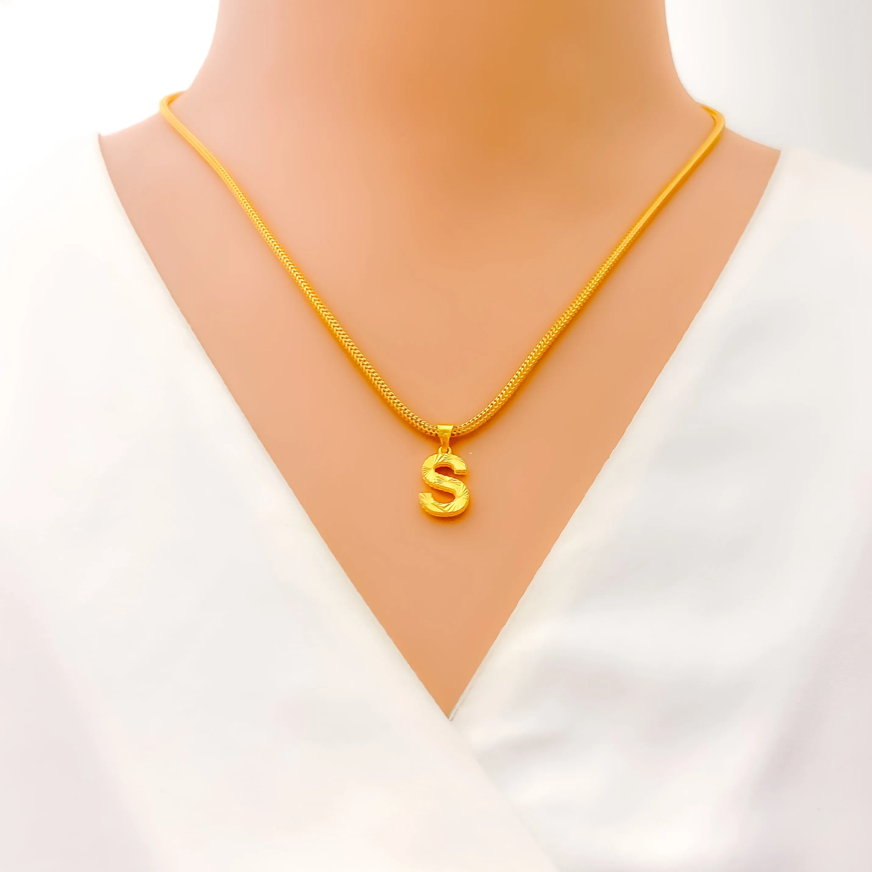 Tasteful Adorned 22k Gold Letter Pendant
