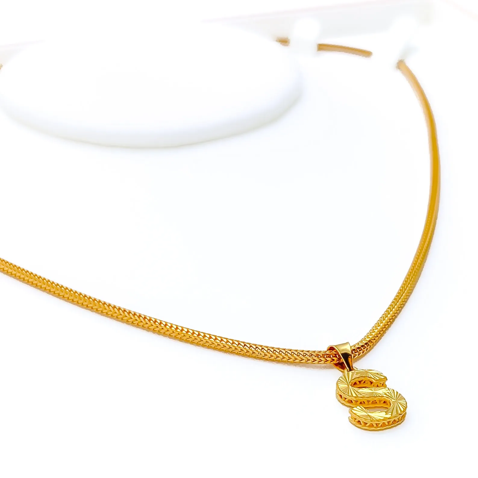 Tasteful Adorned 22k Gold Letter Pendant