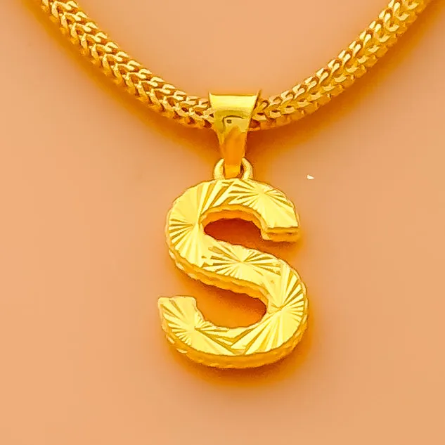 Tasteful Adorned 22k Gold Letter Pendant