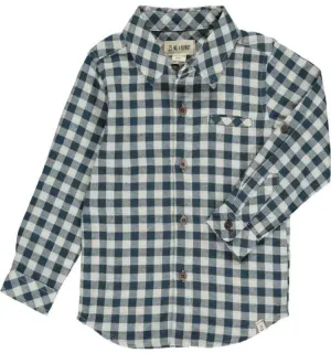 Teal Plaid Woven Shirt