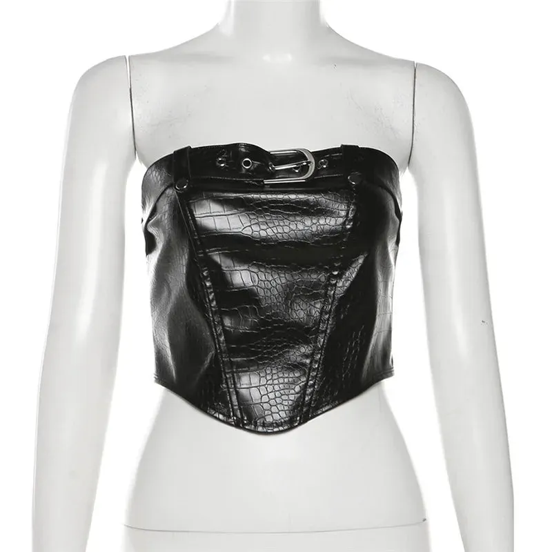 Techno Party Rave Top  High Street All-match Cool Sexy Sweet Women's Chest Wrap Vest