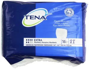 Tena Protective Underwear, Extra Absorbency Size Medium Pk/16