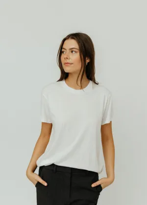Éterne Short Sleeve Boyfriend T-Shirt in Ivory