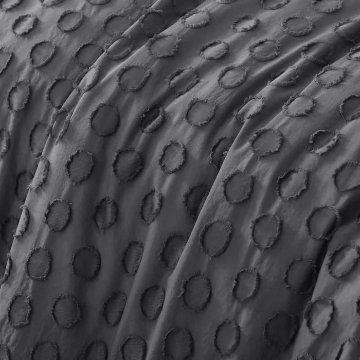 The Big Sleep Charcoal Circles Soft Touch Tufted Quilt Cover Sets