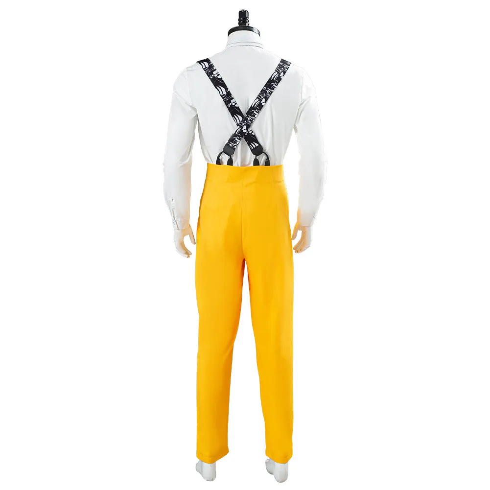 The Mask Jim Carrey Yellow Suit Cosplay Costume Men Uniform Outfit Halloween Carnival Costume