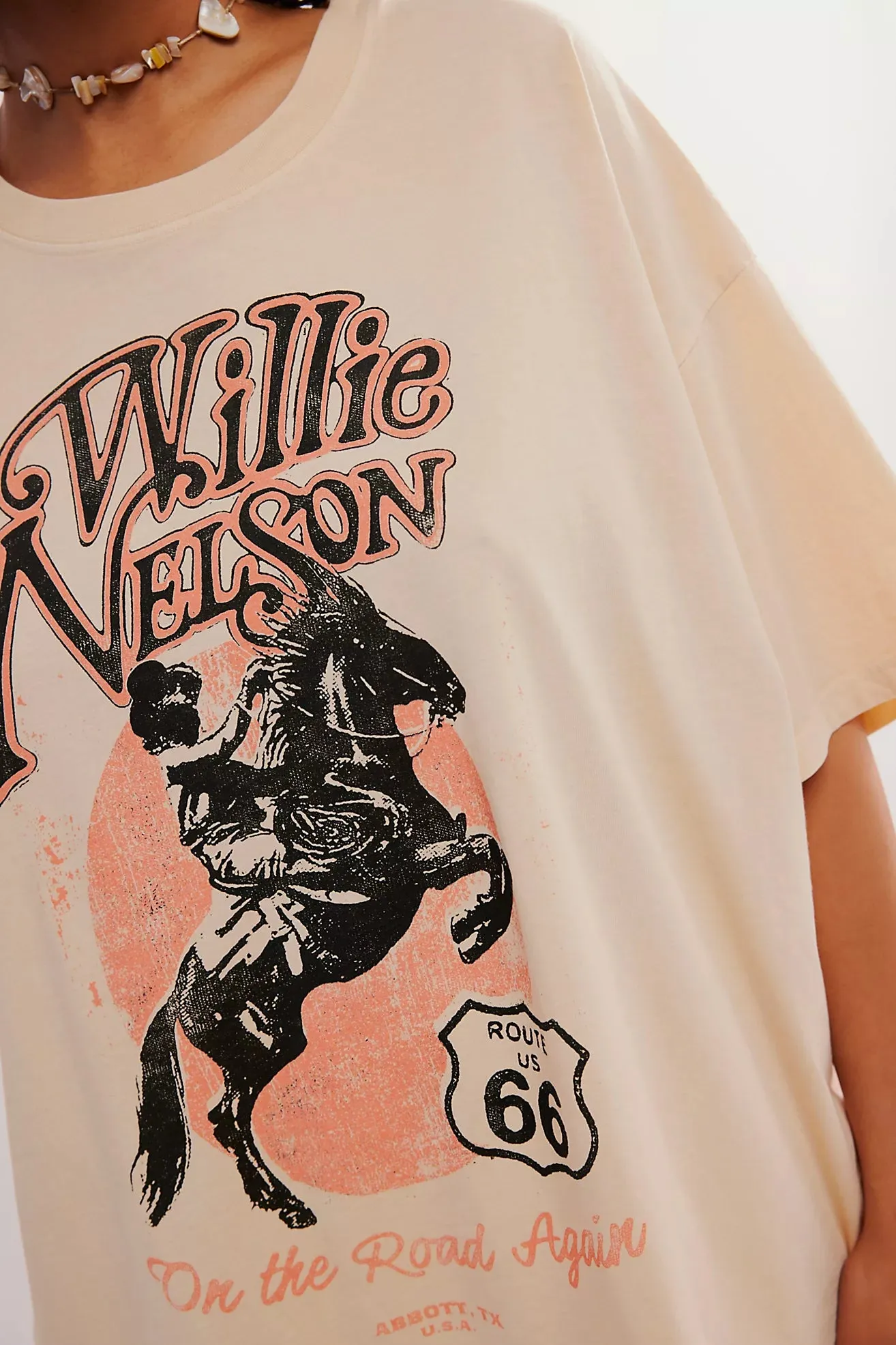 The Willie Nelson Route 66 Weekend Tee by Daydreamer - Sand