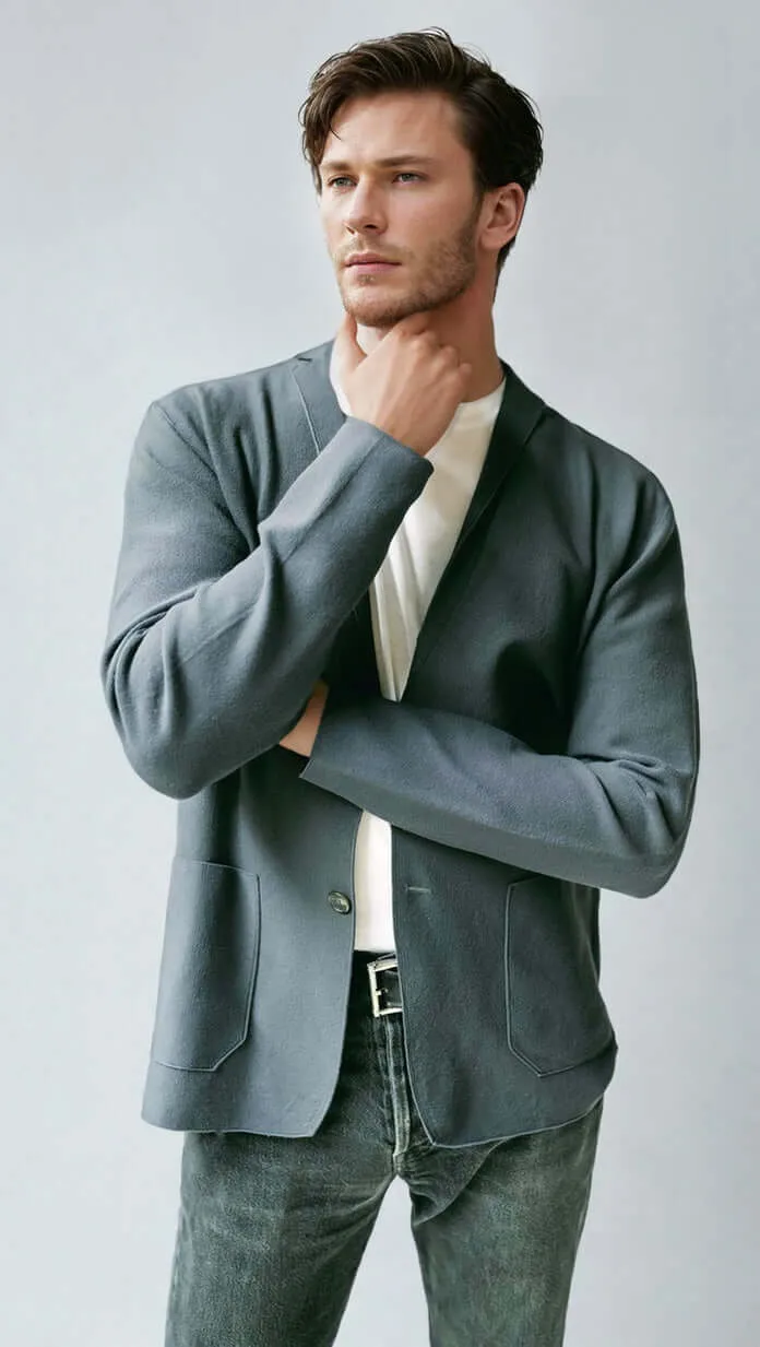 THOMAS | Ecoviscose Knitted Cardigan-Blazer