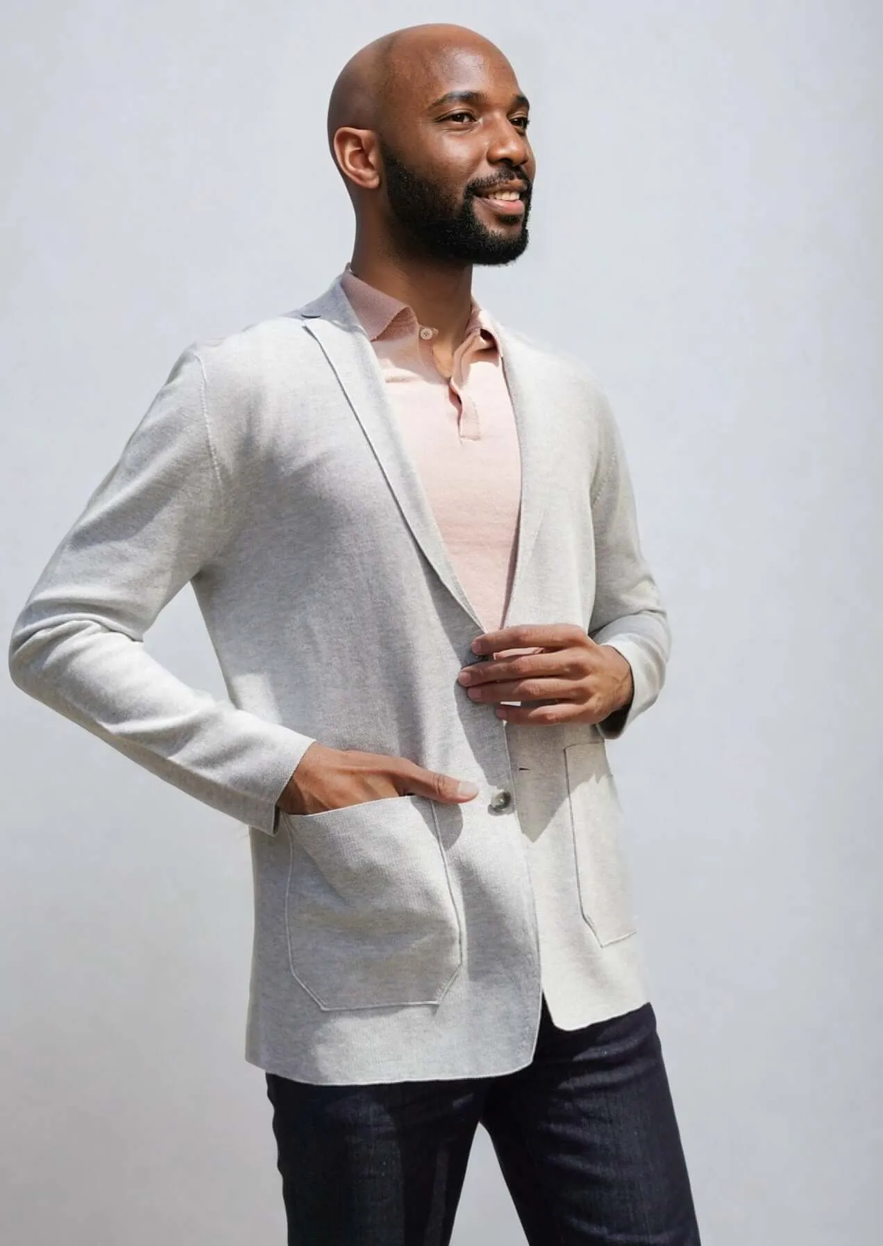 THOMAS | Ecoviscose Knitted Cardigan-Blazer