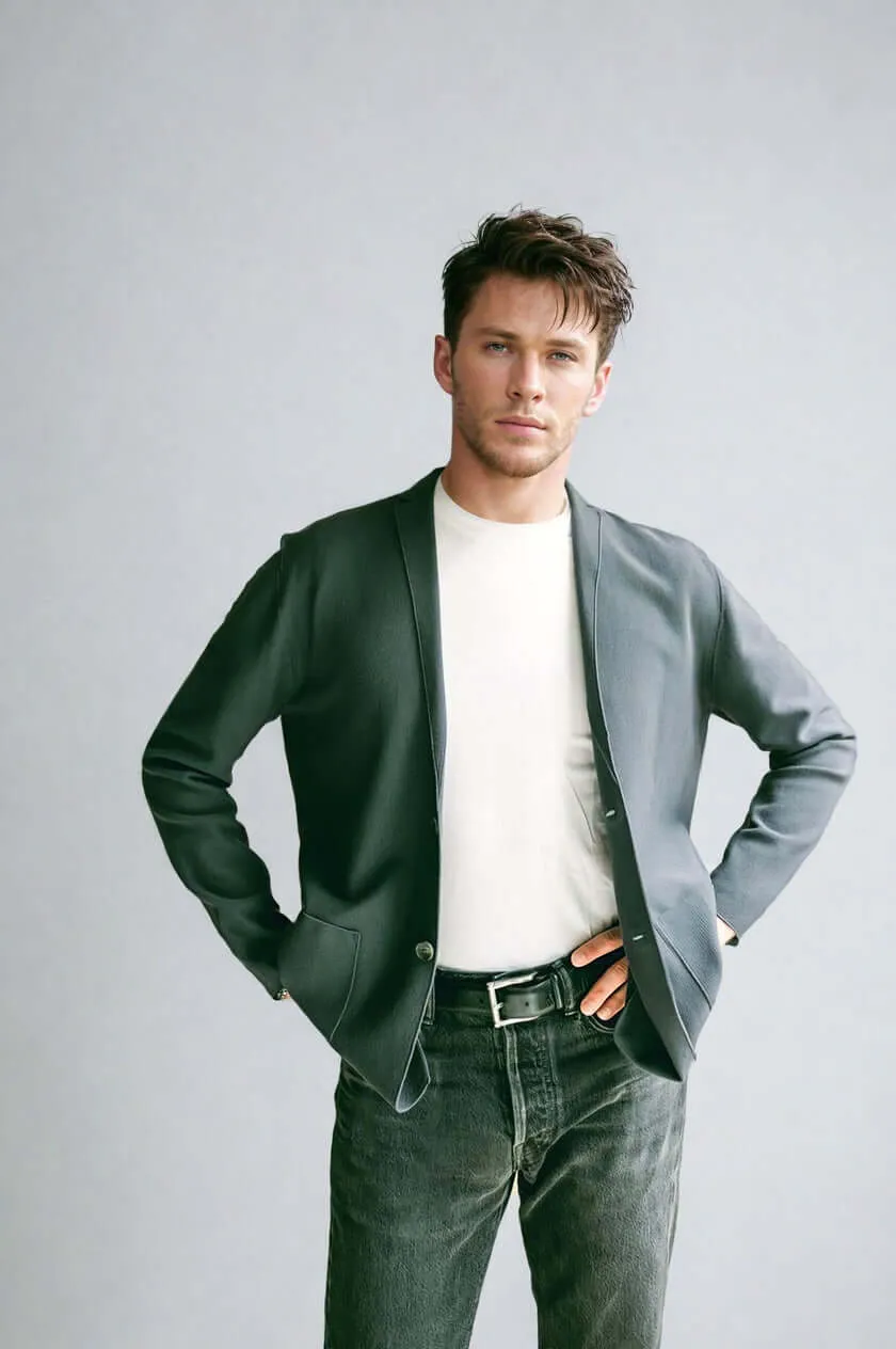 THOMAS | Ecoviscose Knitted Cardigan-Blazer