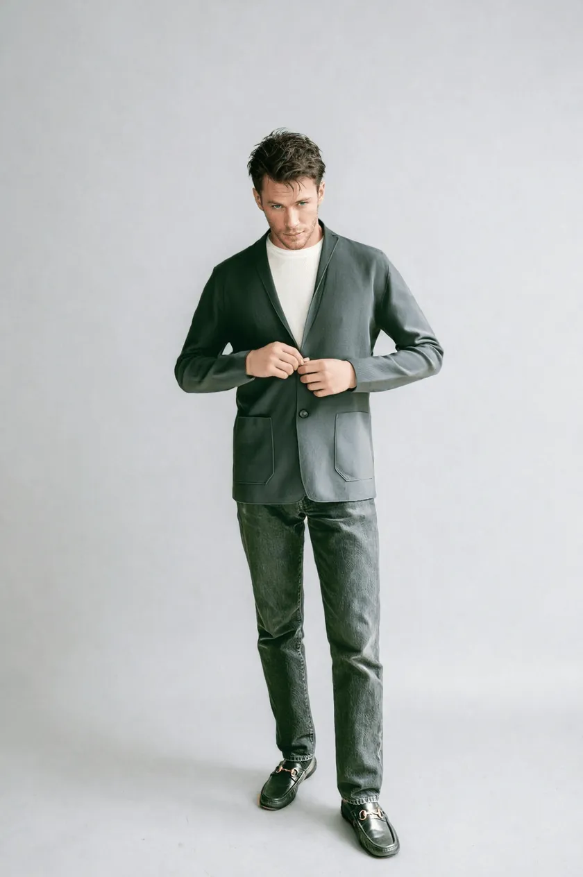 THOMAS | Ecoviscose Knitted Cardigan-Blazer